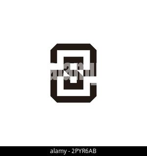 Letter S, number 2 square geometric symbol simple logo vector Stock Vector