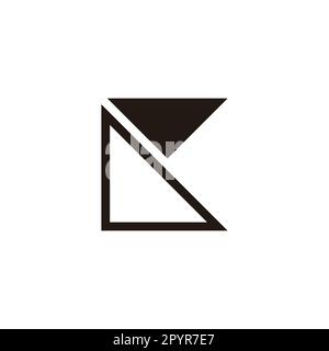 Letter K ruler geometric symbol simple logo vector Stock Vector