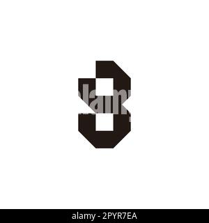 Number 3 or 8 geometric symbol simple logo vector Stock Vector