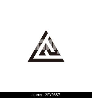 Letter L and N triangle geometric symbol simple logo vector Stock Vector