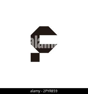 Letter cp pc c p square geometric symbol simple logo vector Stock Vector