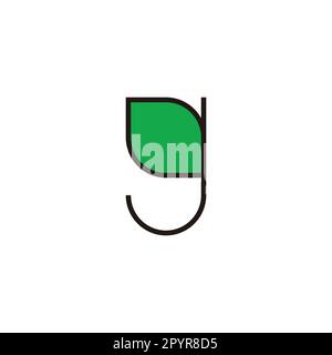Letter g plant, leaf geometric symbol simple logo vector Stock Vector