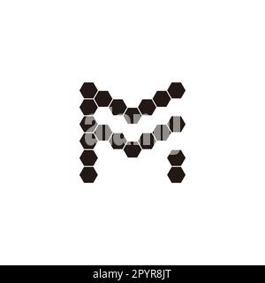 Letter F and M hexagons geometric symbol simple logo vector Stock Vector