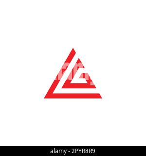 Letter L and G triangle geometric symbol simple logo vector Stock Vector