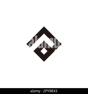 Letter aF Fa a F square geometric symbol simple logo vector Stock Vector