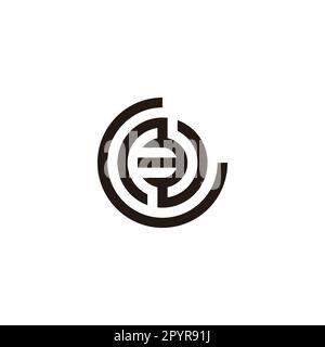 Letter G, N and number 3 circle geometric symbol simple logo vector Stock Vector