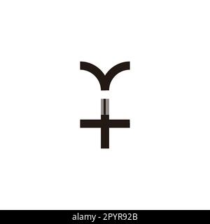 Letter Y plus, unique geometric symbol simple logo vector Stock Vector