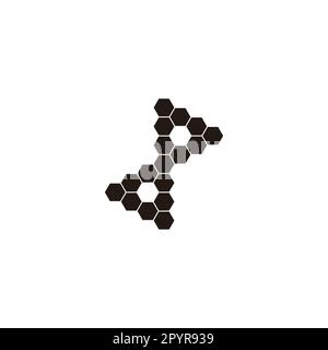 Letter dp hexagons geometric symbol simple logo vector Stock Vector
