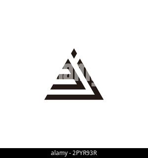 Letter j number 3 triangle geometric symbol simple logo vector Stock Vector