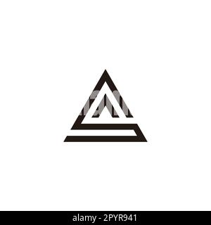 Letter AS SA A S triangle geometric symbol simple logo vector Stock Vector
