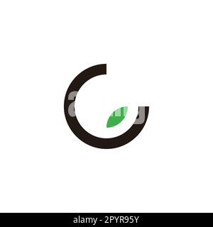 Letter G leaf, circle geometric symbol simple logo vector Stock Vector