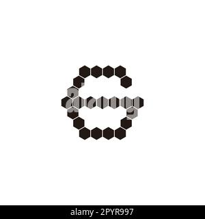 Number 6 hexagons, padlock geometric symbol simple logo vector Stock Vector