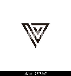 Letter Nv vN N v triangle geometric symbol simple logo vector Stock Vector