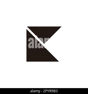 Letter K fold, triangle geometric symbol simple logo vector Stock Vector
