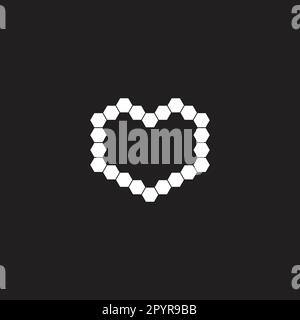 Heart, hexagons geometric symbol simple logo vector Stock Vector