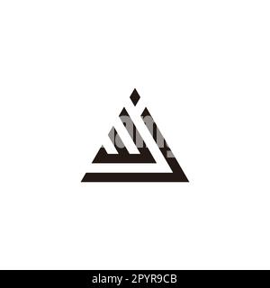 Letter w and j triangle geometric symbol simple logo vector Stock Vector