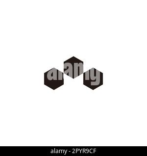 Three letter r, hexagon geometric symbol simple logo vector Stock ...