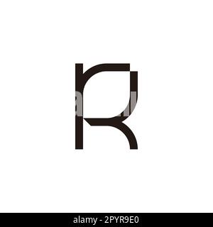 Letter rR curve geometric symbol simple logo vector Stock Vector