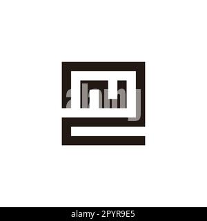 Letter N in number 2 square geometric symbol simple logo vector Stock Vector