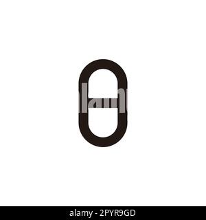 Number 8, shaped capsule geometric symbol simple logo vector Stock Vector