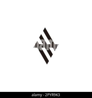 Letter W and M outline, triangle geometric symbol simple logo vector Stock Vector