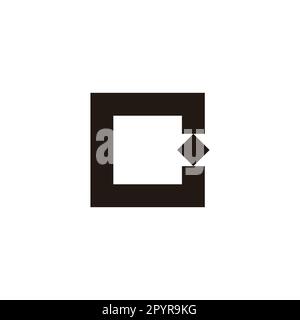 Letter C gem, square geometric symbol simple logo vector Stock Vector
