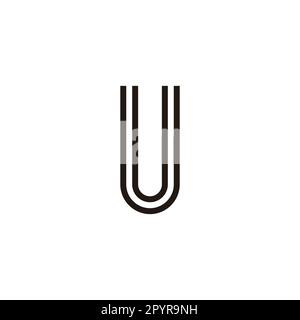 Letter U lines, curve geometric symbol simple logo vector Stock Vector