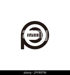 Number 3 in letter P, circle geometric symbol simple logo vector Stock Vector