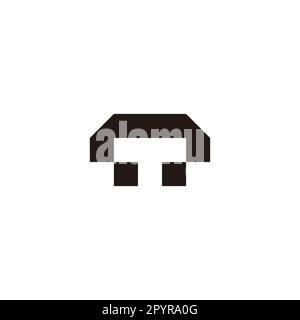 Letter n and T square geometric symbol simple logo vector Stock Vector
