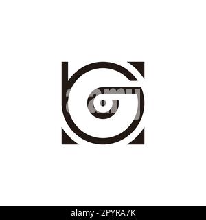 Letter b and G circle, square geometric symbol simple logo vector Stock Vector