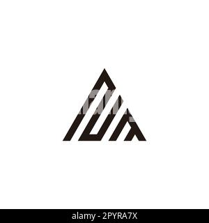 Letter Nm mountain, triangle geometric symbol simple logo vector Stock Vector