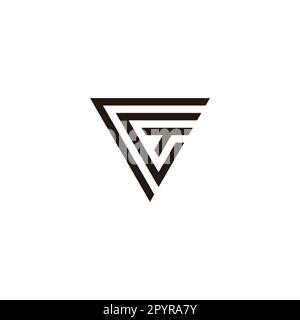 Letter r, G and T triangle geometric symbol simple logo vector Stock Vector