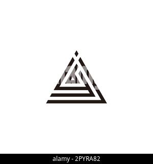 Letter j, y and b triangle geometric symbol simple logo vector Stock Vector