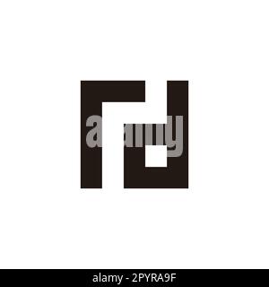 Letter r and d square geometric symbol simple logo vector Stock Vector