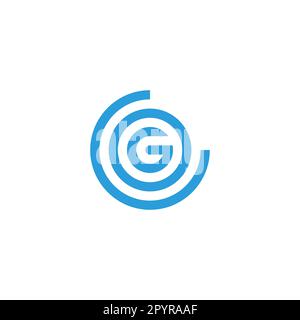 Letter G, O, G circle geometric symbol simple logo vector Stock Vector