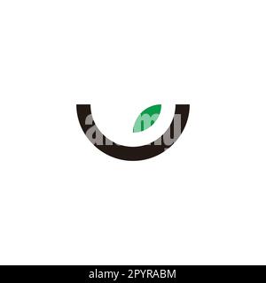 Letter U leaf geometric symbol simple logo vector Stock Vector