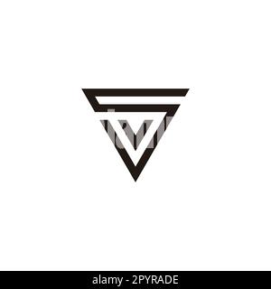 Letter S and v triangle geometric symbol simple logo vector Stock Vector