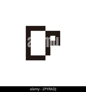 Letter CP square geometric symbol simple logo vector Stock Vector