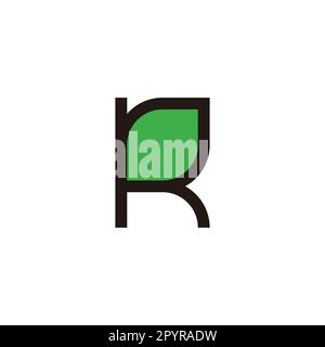 Letter R leaf geometric symbol simple logo vector Stock Vector