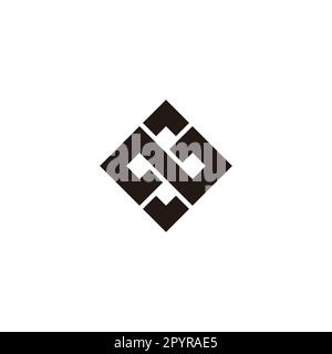 Letter NS SN N S square geometric symbol simple logo vector Stock Vector