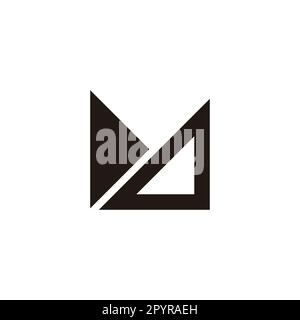 Letter MD fold, line geometric symbol simple logo vector Stock Vector