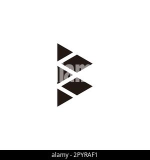 Letter B arrow geometric symbol simple logo vector Stock Vector