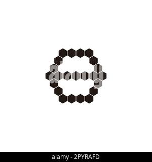 Number 8 hexagons, shaped hexagon geometric symbol simple logo vector Stock Vector