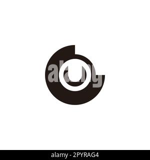 Letter U in G, circle geometric symbol simple logo vector Stock Vector