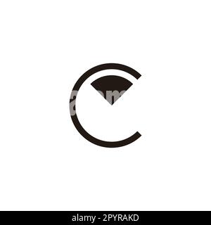Letter C diamond, line geometric symbol simple logo vector Stock Vector