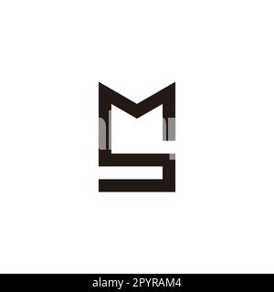 Letter MS SM M S unique geometric symbol simple logo vector Stock Vector