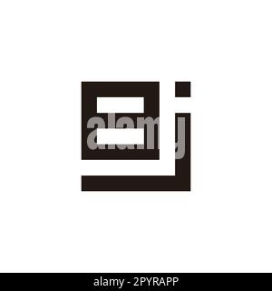 Letter j number 8 square geometric symbol simple logo vector Stock Vector
