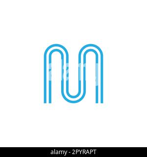 Letter M curve, lines geometric symbol simple logo vector Stock Vector