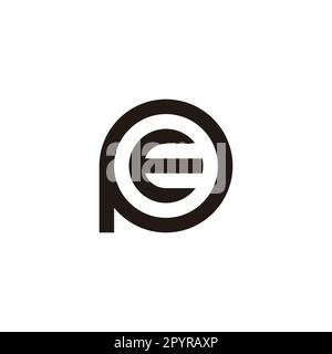 Letter E in P, circle geometric symbol simple logo vector Stock Vector