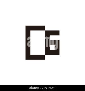 Letter C number 6, square geometric symbol simple logo vector Stock Vector